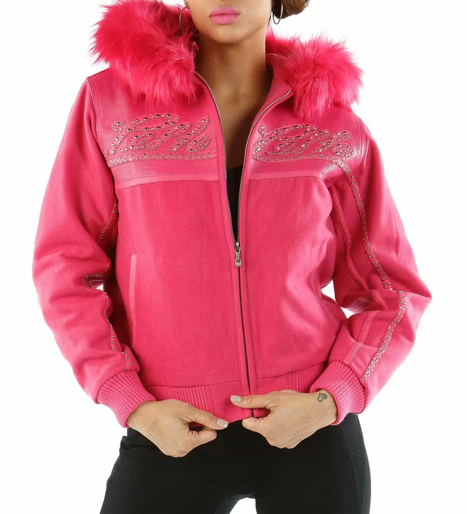 Pink Pelle Pelle Supreme Club Hood Wool Jacket, pellepelle.us