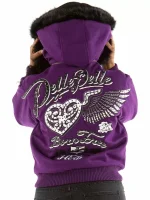 Purple Pelle Pelle Flying Heart Born Free Wool Jacket