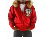 Red Band of Brothers Pelle Pelle Hooded Jacket, pellepelle.us