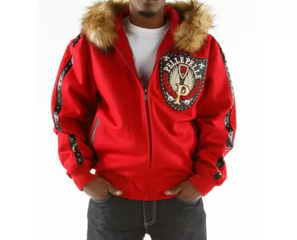 Red Band of Brothers Pelle Pelle Hooded Jacket, pellepelle.us