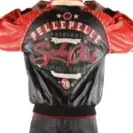 Red Black Studded Pelle Pelle Soda Club Leather Jacket