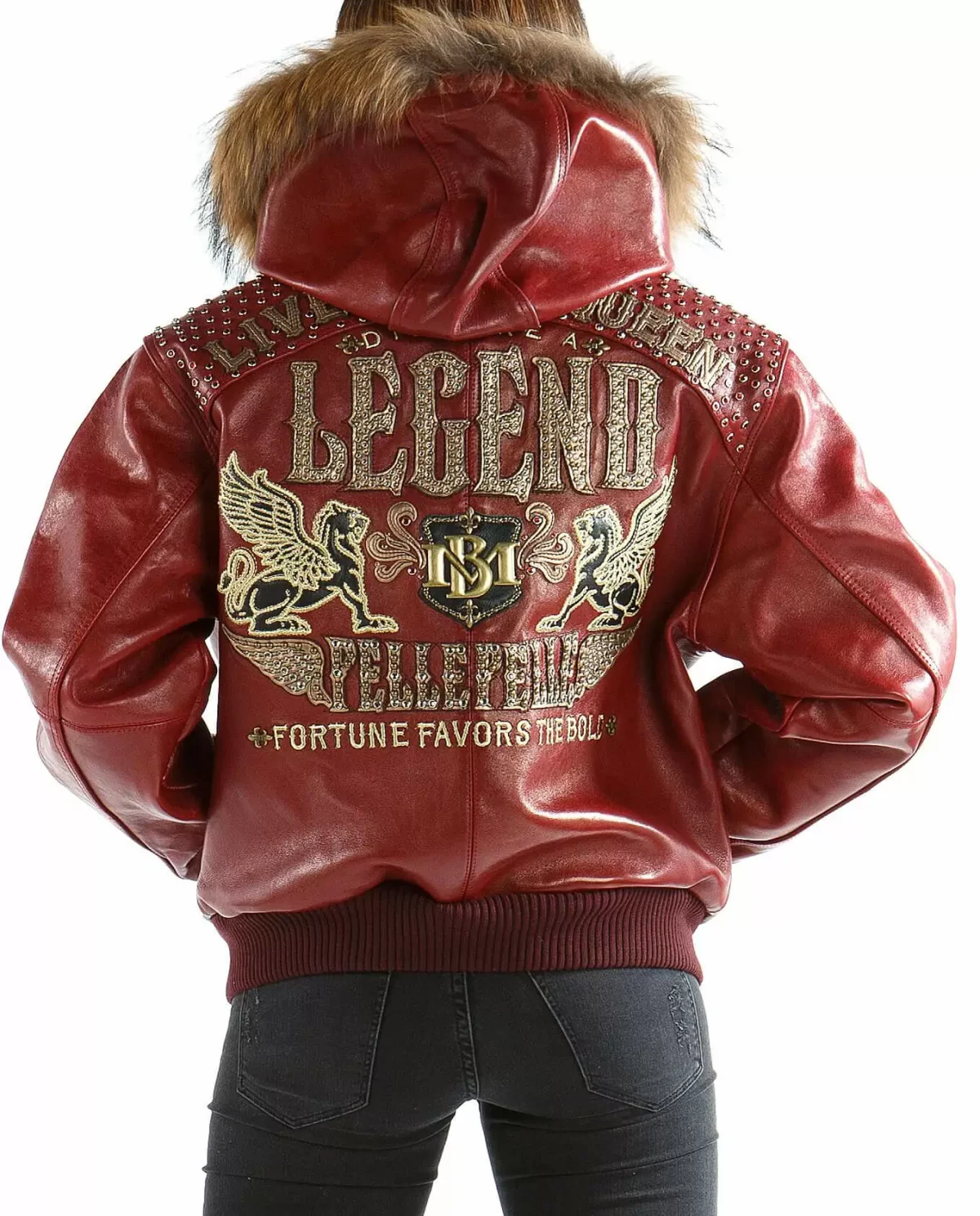 Red Live Like a Queen Die Like a Legend Pelle Pelle Jacket