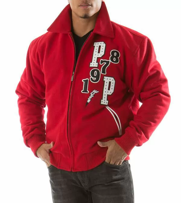 Red Pelle Pelle Come Out Fighting Tiger Wool Jacket, pellepelle.us