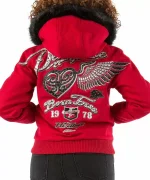 Red Pelle Pelle Flying Heart Born Free Wool Jacket pellepelle.us