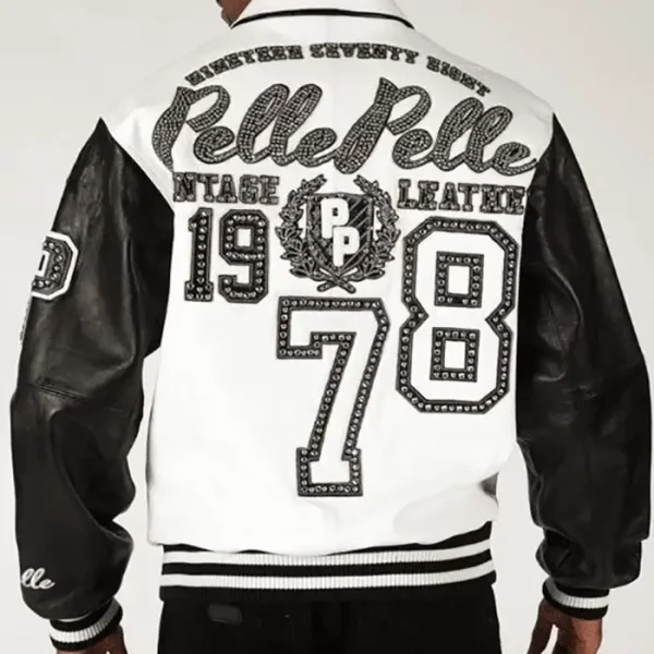 1978 Black and White Leather Jacket , pellepelle.us