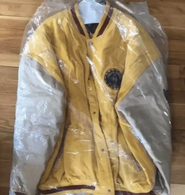 Vintage Pelle Pelle Yellow Varsity Leather Jacket, pellepelle.us