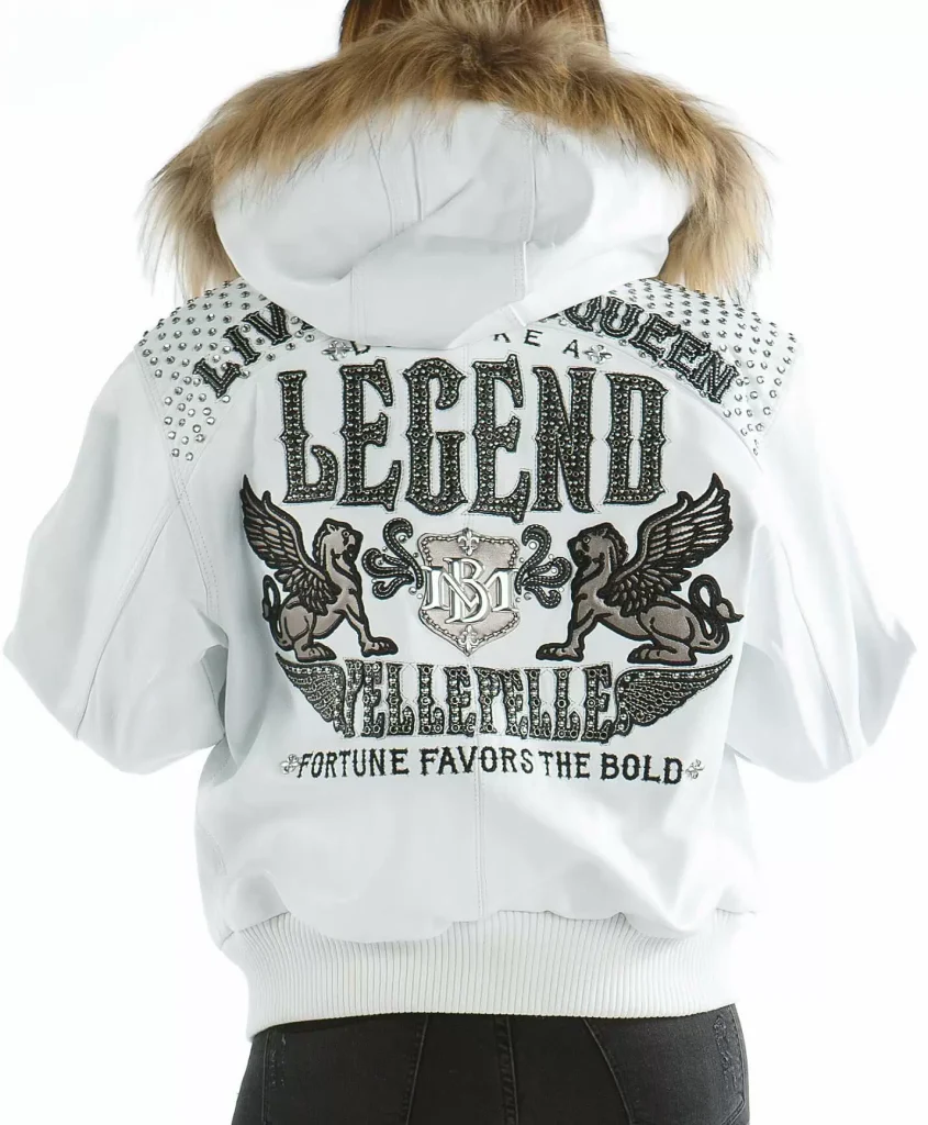 White Live Like a Queen Die Like a Legend Pelle Pelle Jacket, pellepelle.us