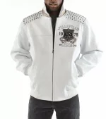 White Pelle Pelle Live Like A King Studded Jacket, pellepelle.us