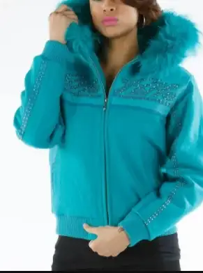 Women’s Pelle Pelle Sky Blue Wool Jacket