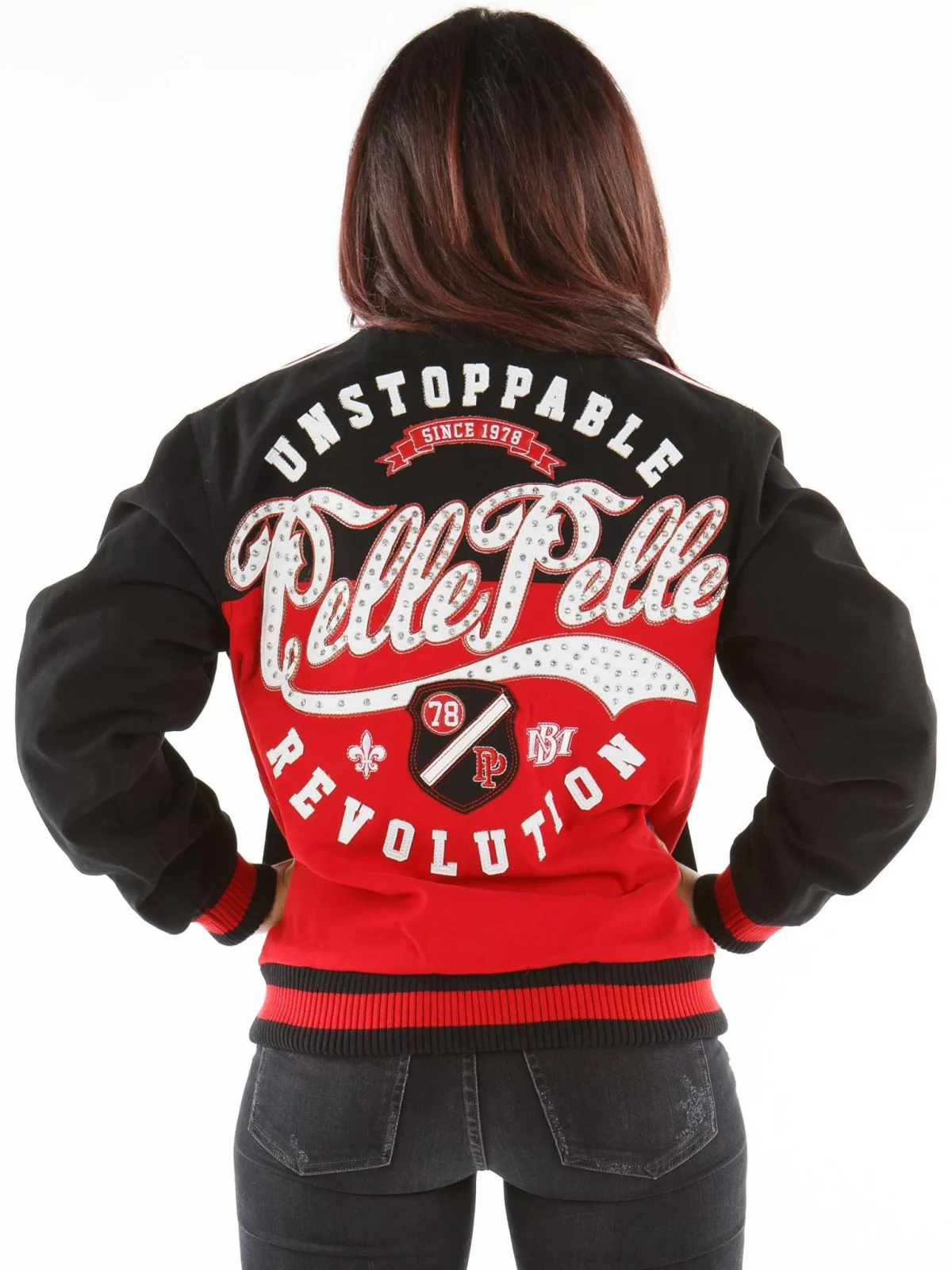 Women’s Pelle Pelle Unstoppable Black And Red Jacket, Pelle Pelle, PellePelle.com