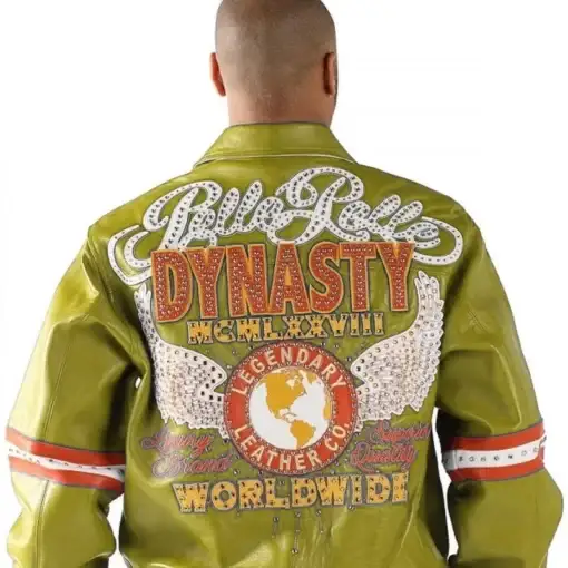 Worldwide Dynasty By Pelle Pelle Olive Leather Jacket