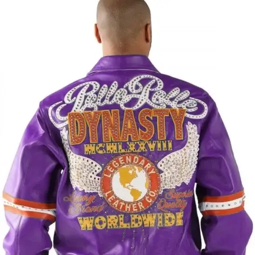 Worldwide Dynasty By Pelle Pelle Purple Leather Jacket, PELLEPELLE.US