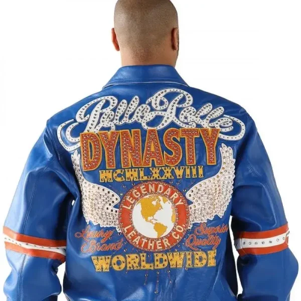 Worldwide Dynasty by Pelle Pelle Blue Leather Jacket, pellepelle.us