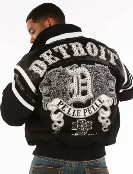 Pelle Pelle Mens Black Detroit City Jacket, pellepelle.us