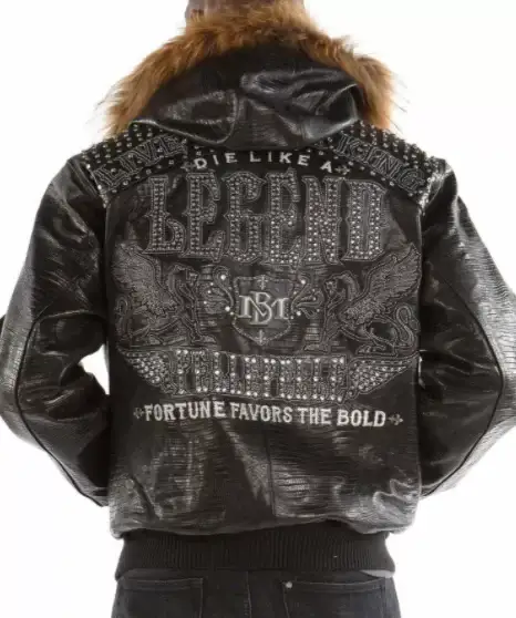 Brown Pelle Pelle Live Like A King Studded Jacket, pellepelle.us