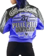 Women Pelle Pelle Avant Garde Blue 37 Years Strong Jacket, pellepelle.us