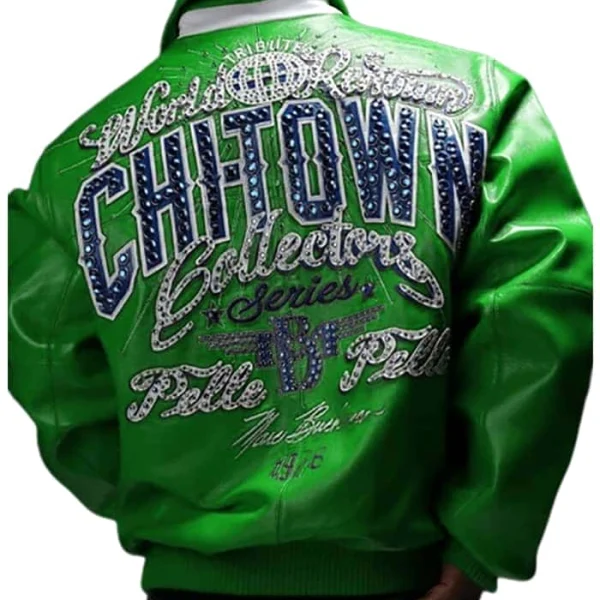 Chi-Town Pelle Pelle Green Leather Jacket, pellepelle.us