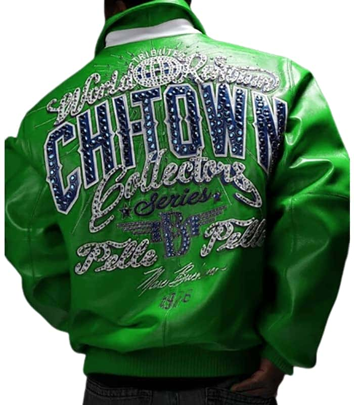 Chi-Town Pelle Pelle Green Leather Jacket, pellepelle.us