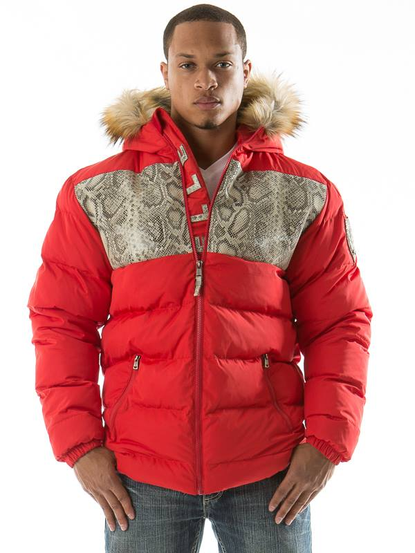 Pelle Pelle Snakeskin Bubble Red Coat, Pelle Pelle, PellePelle.com