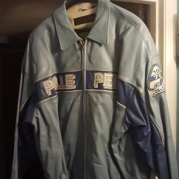 Pelle Pelle 1978 Sky Blue Leather Jacket, pellepelle.us