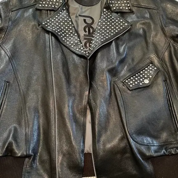 Authentic Studded Pelle Pelle Leather Jacket,pellepelle.us