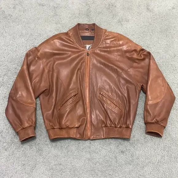 Pelle Pelle Brown Leather Bomber Jacket,pellepelle.us