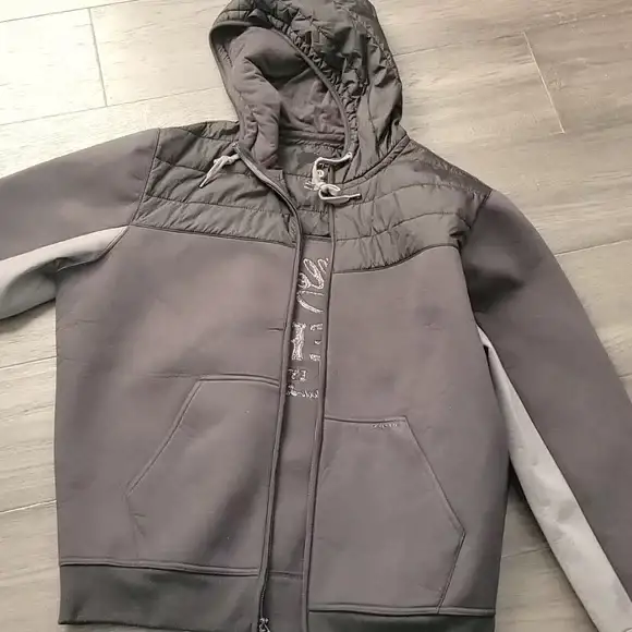 Pelle Pelle Gray Hoodie Jacket, pellepelle.us