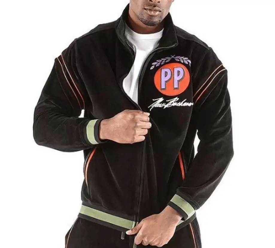 Pelle Pelle Throwback Velour Warmup Jacket, pellepelle.us