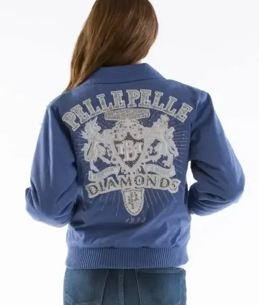 Pelle Pelle Ladies Platinum & Diamonds Cornflower Jacket, pellepelle.us