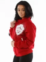 Pelle Pelle Ladies Platinum & Diamonds Red Jacket