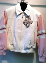 Pelle Pelle Major League Encrusted Pink White Jacket