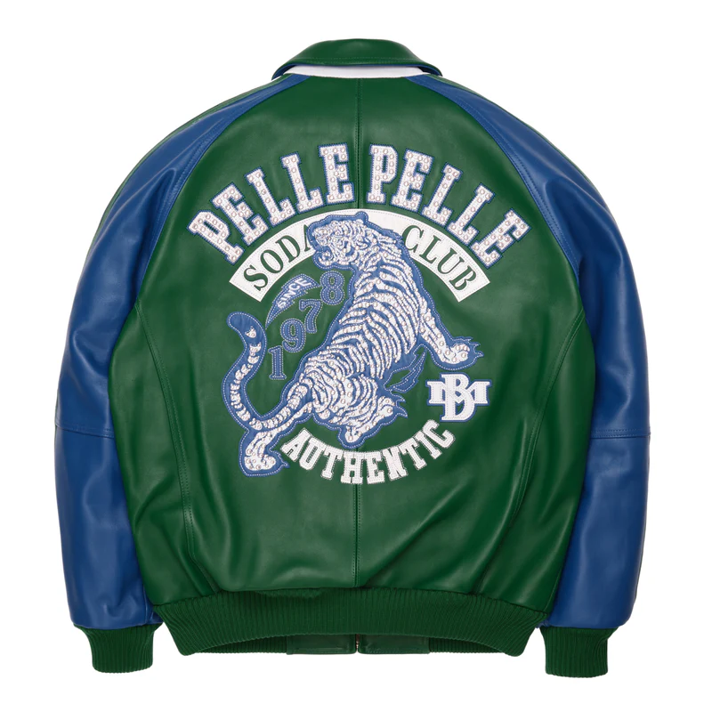 Green Blue Soda Club Tiger Jacket, pellepelle.us