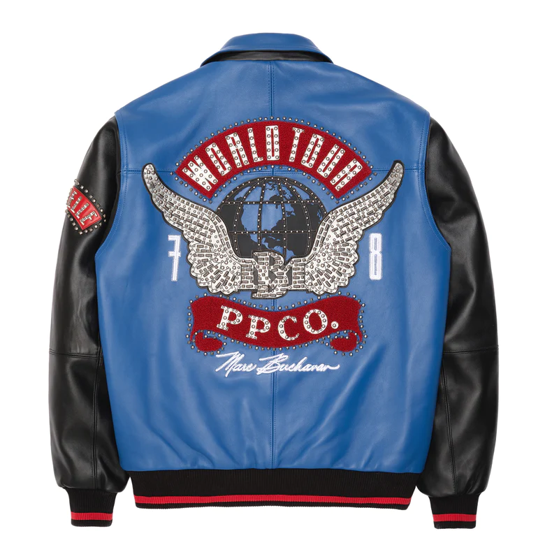 Pelle Pelle World Tour Blue Leather Jacket, pellepelle.us