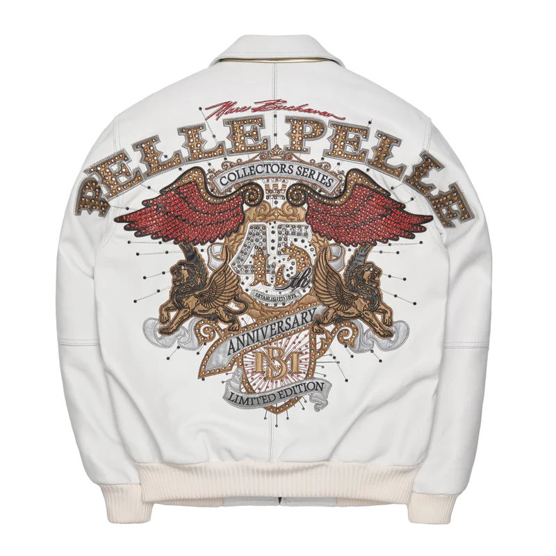 Pelle Pelle 45th Anniversary White Leather Jacket, pellepelle.us