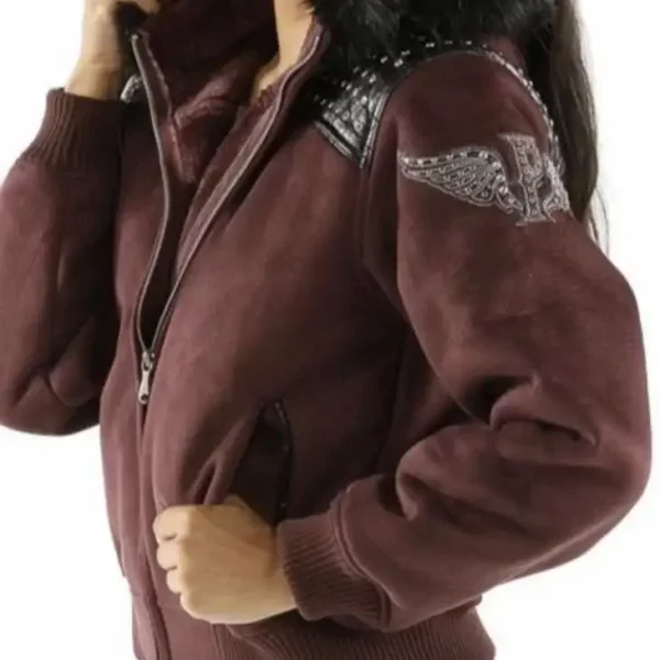 Pelle Pelle Women Maroon Airborne Wool Jacket, PELLEPELLE.US