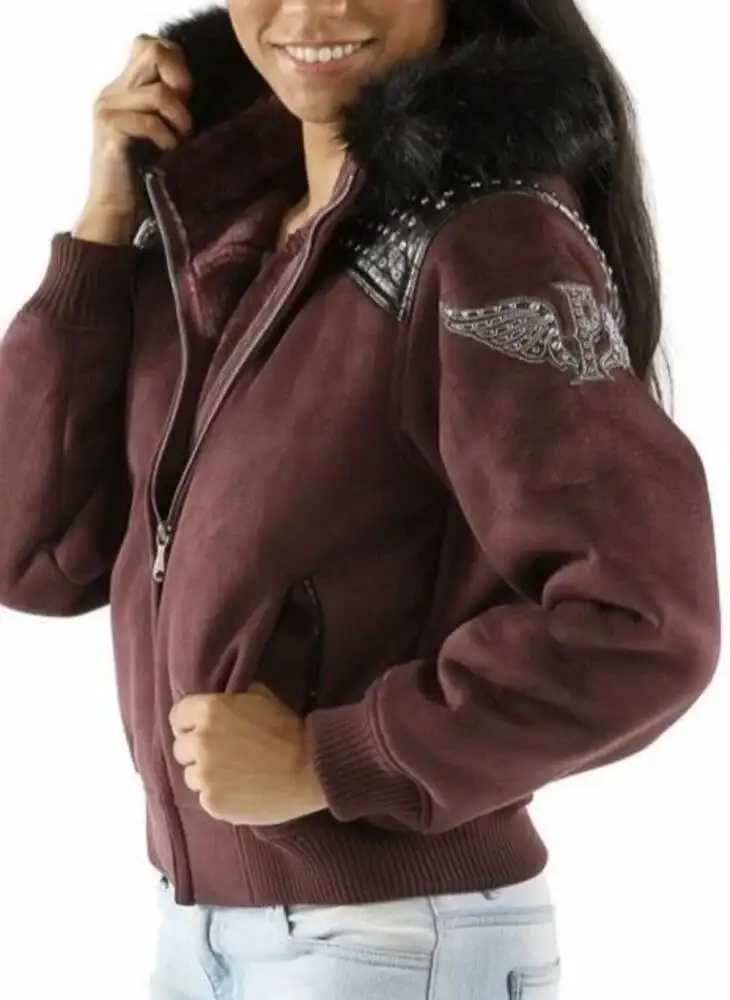 Pelle Pelle Women Maroon Airborne Wool Jacket, PELLEPELLE.US