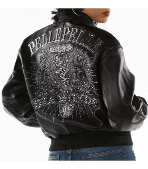 Pelle Pelle Diamonds Black Plush Jacket, pellepelle.us