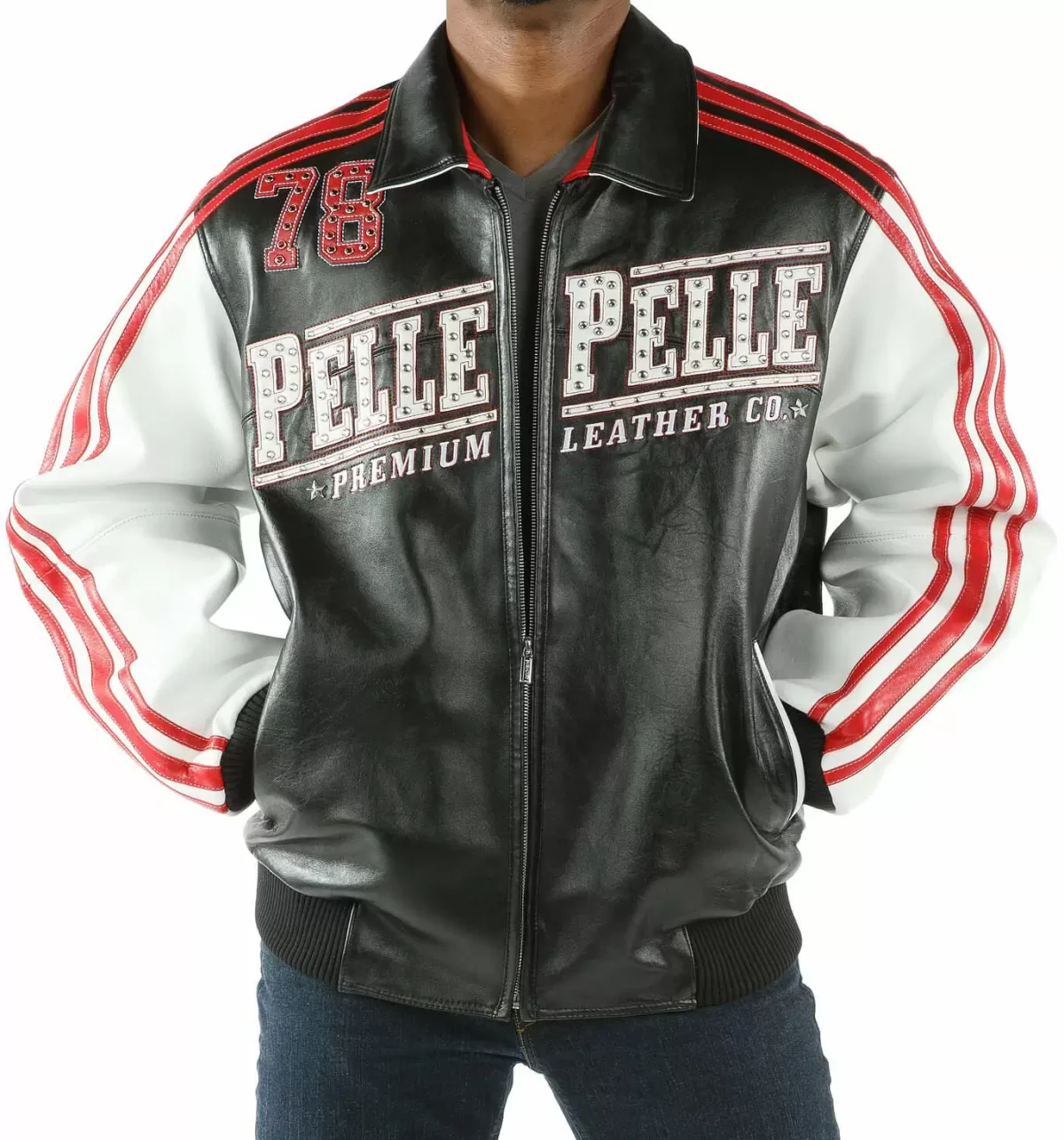 Pelle Pelle Black And White Leather Jacket, PELLEPELLE.US