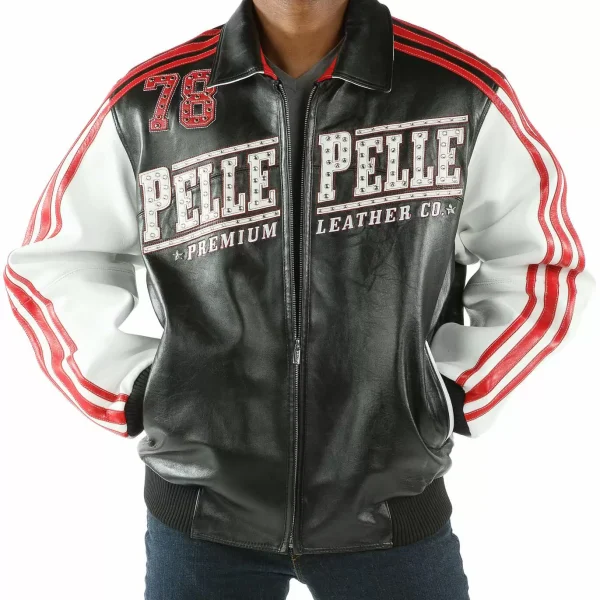 Pelle Pelle Black And White Leather Jacket, PELLEPELLE.US