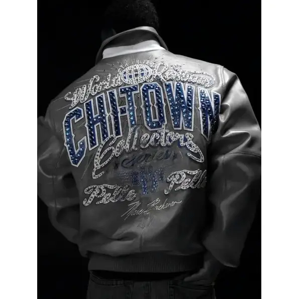 Grey Pelle Pelle Chi-Town Leather Jacket PELLEPELLE.US