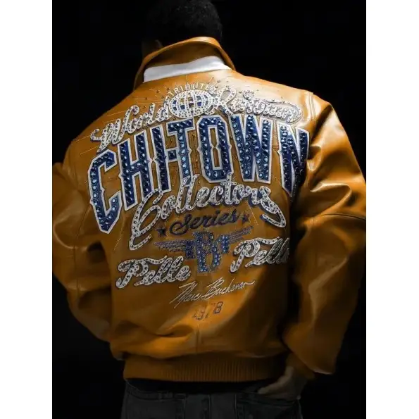 Pelle Pelle Mustard Chi-town Leather Jacket, pellepelle.us