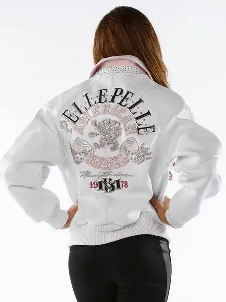 Ladies Pelle Pelle American Rebel White Jacket, pellepelle.us