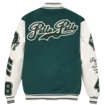 Men Pelle Pelle Green Varsity Jacket