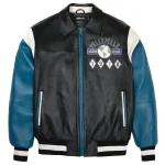 Men Pelle Pelle World Famous Soda Club Plush Blue And Black Jacket