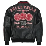 Men Pelle Pelle World Tour Plush Black And Red Jacket