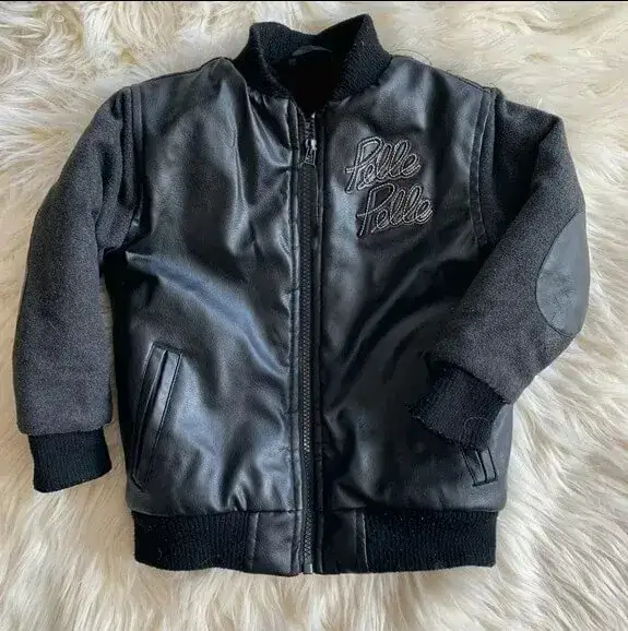 Pelle Pelle 3T 50’s Style Black Varsity Jacket, pellepelle.us