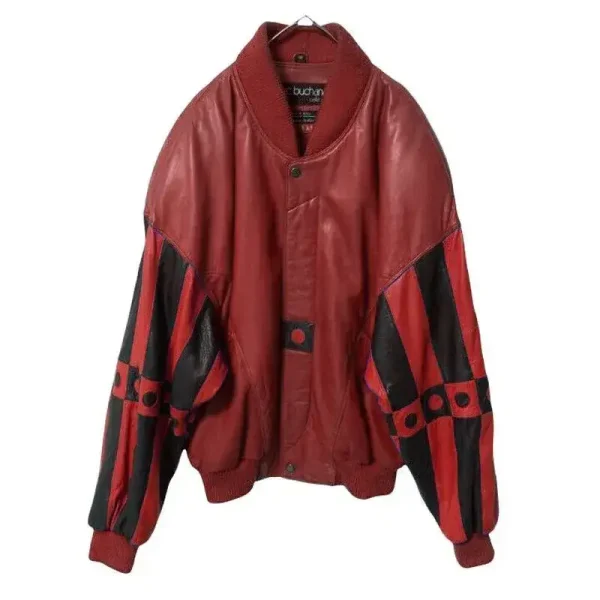 Pelle Pelle 90s Marc Buchanan Red Leather Jacket, pellepelle.us