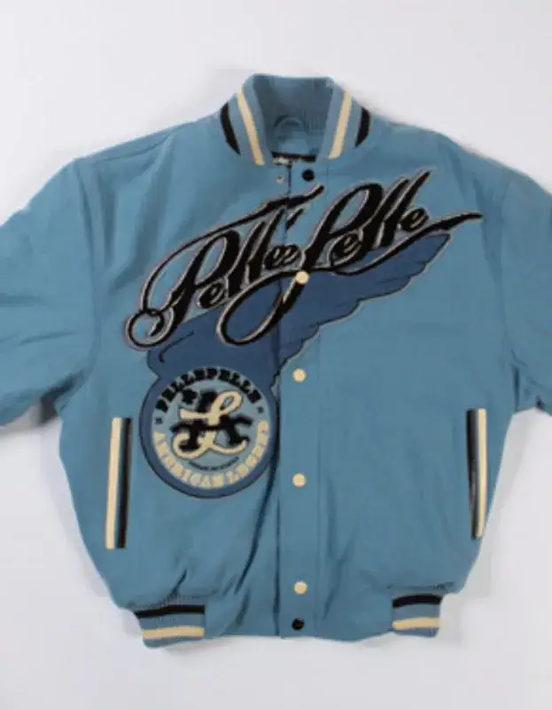 Pelle Pelle American Legend Light Blue Varsity Jacket, pellepelle.us