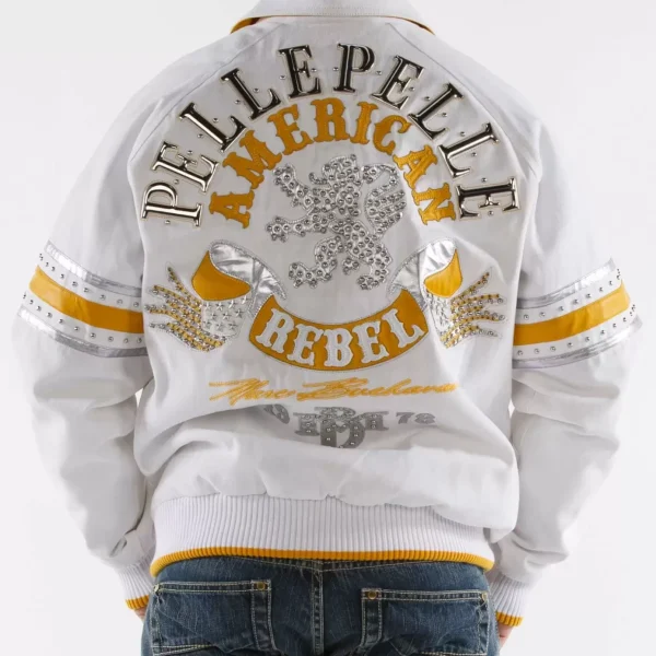 Pelle Pelle American White Studded Jacket, pellepelle.us