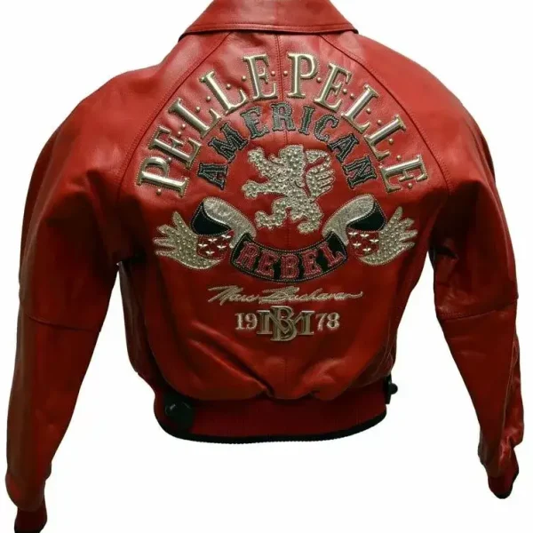 Pelle Pelle American Rebels Red Studded Jacket, pellepelle.us